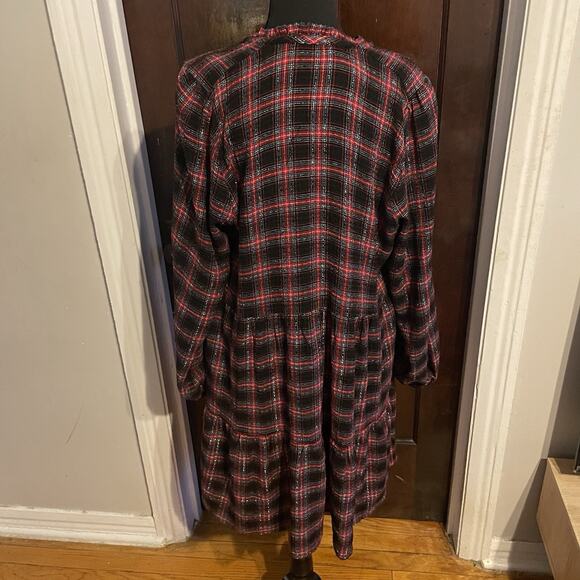 Loft Shimmer Plaid Tiered Dress - Picture 11 of 16